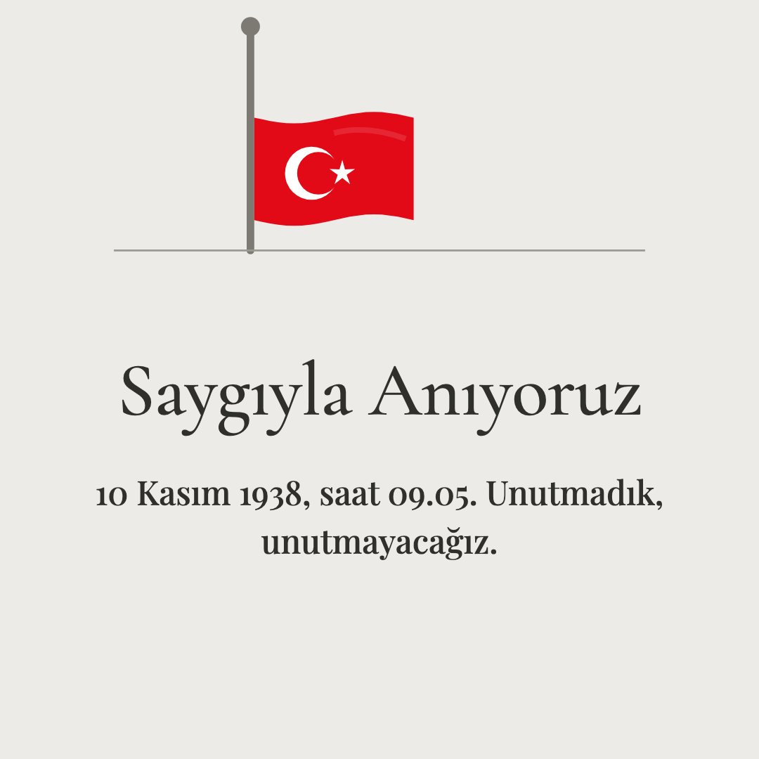 Saygıyla Anıyoruz resimli kart: 10 Kasım 1938, saat 09.05. Unutmadık, unutmayacağız.
