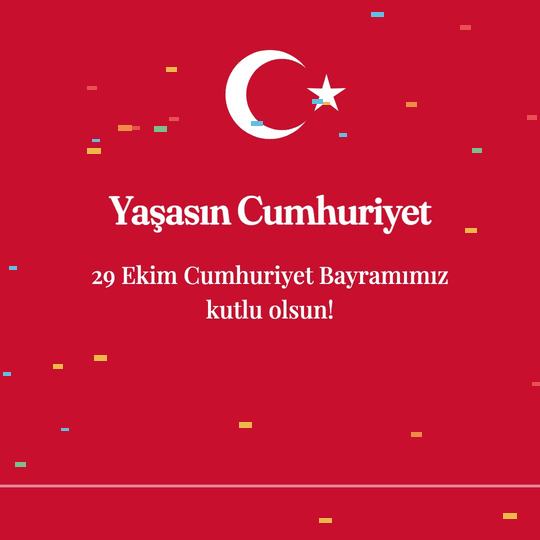 Yaşasın Cumhuriyet hareketli (GIF) kart: 29 Ekim Cumhuriyet Bayramımız kutlu olsun!