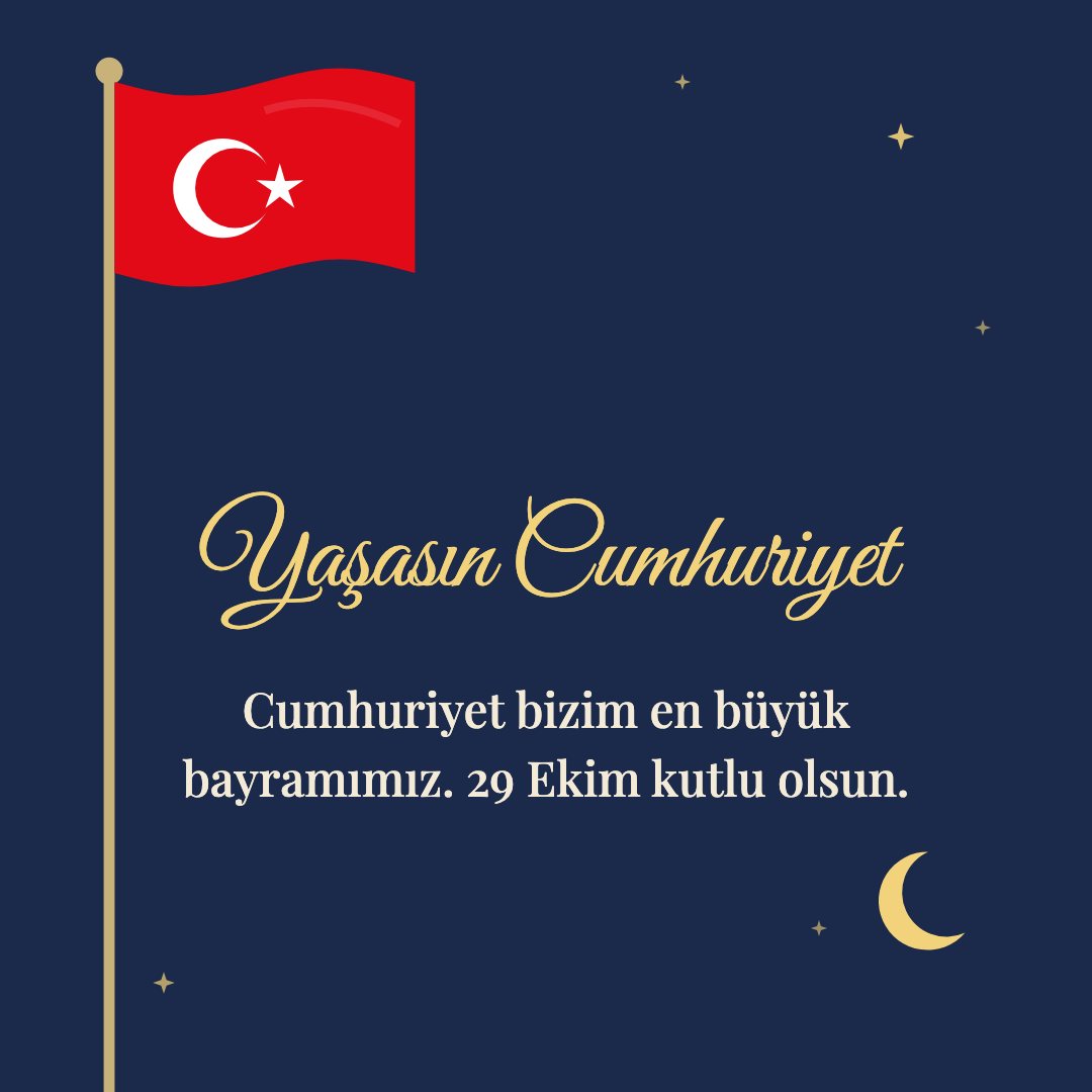 Yaşasın Cumhuriyet resimli kart: Cumhuriyet bizim en büyük bayramımız. 29 Ekim kutlu olsun.
