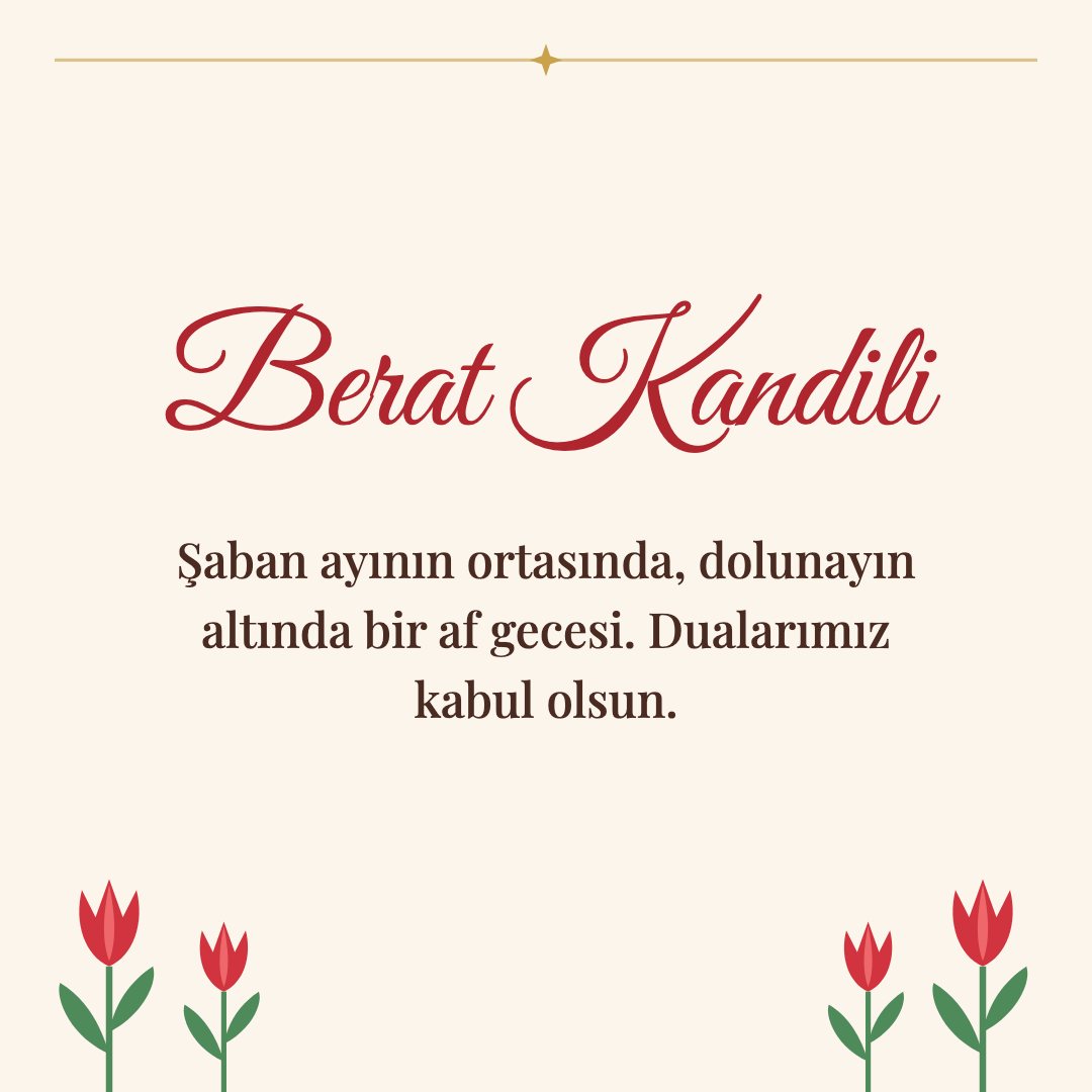 Berat Kandili resimli kart: Şaban ayının ortasında, dolunayın altında bir af gecesi. Dualarımız kabul olsun.