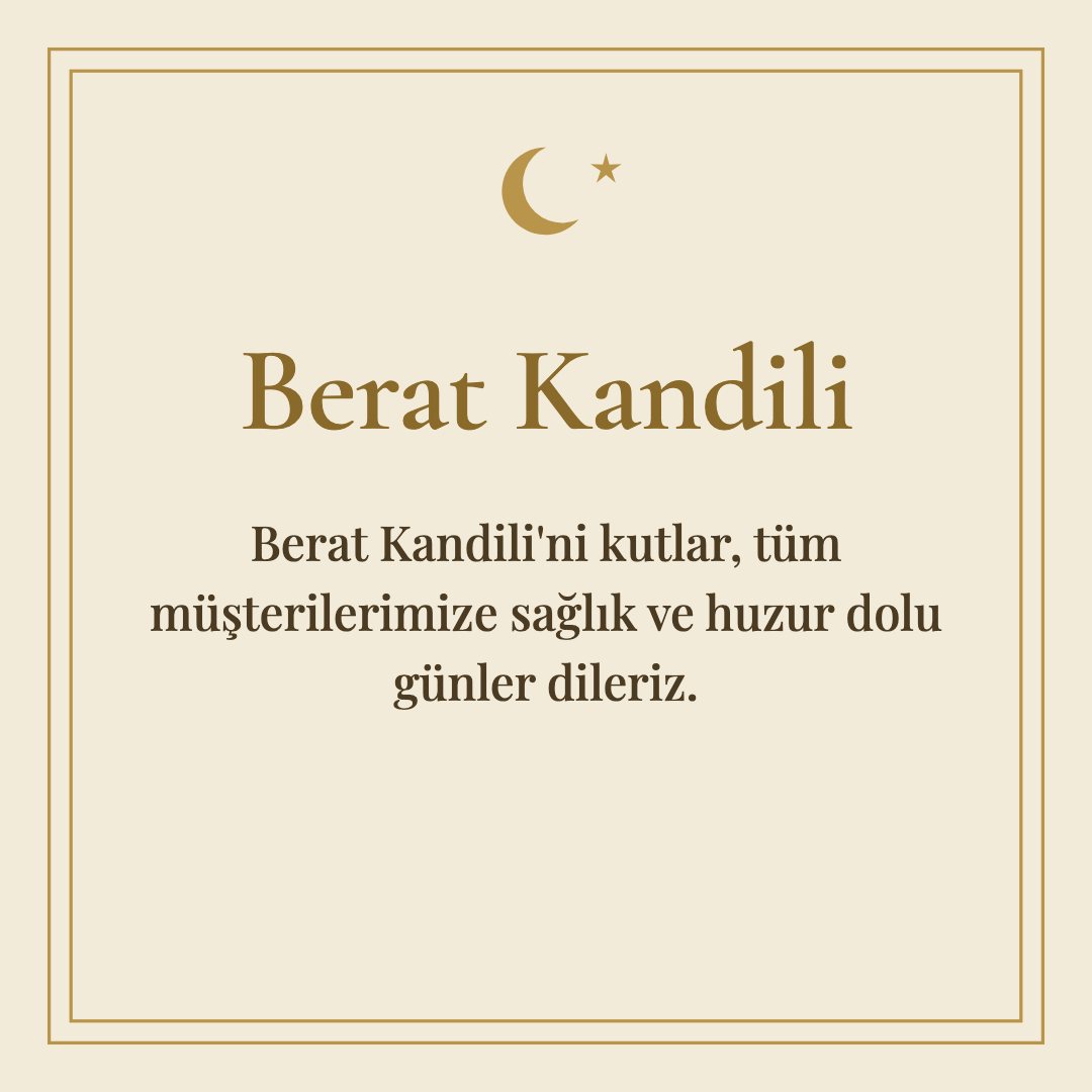Berat Kandili resimli kart: Berat Kandili'ni kutlar, tüm müşterilerimize sağlık ve huzur dolu günler dileriz.