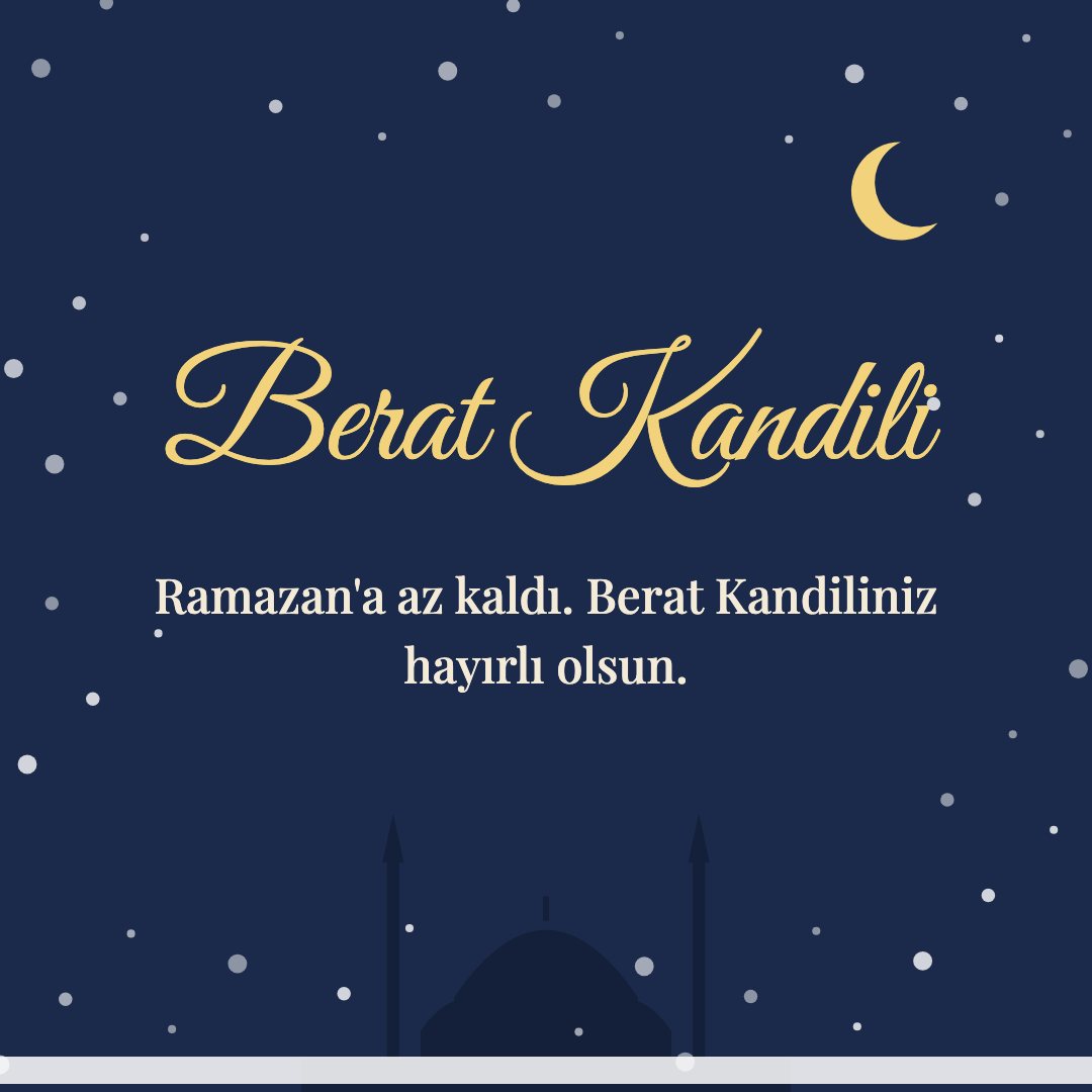 Berat Kandili resimli kart: Ramazan'a az kaldı. Berat Kandiliniz hayırlı olsun.