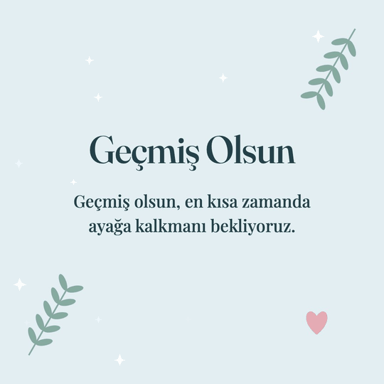 Geçmiş Olsun hareketli (GIF) kart: Geçmiş olsun, en kısa zamanda ayağa kalkmanı bekliyoruz.