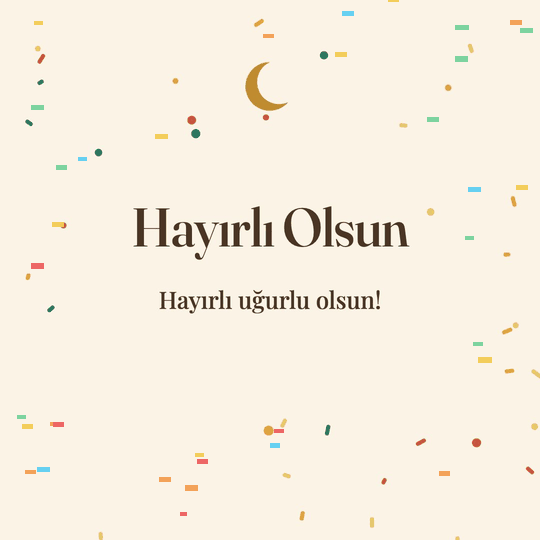 Hayırlı Olsun hareketli (GIF) kart: Hayırlı uğurlu olsun!