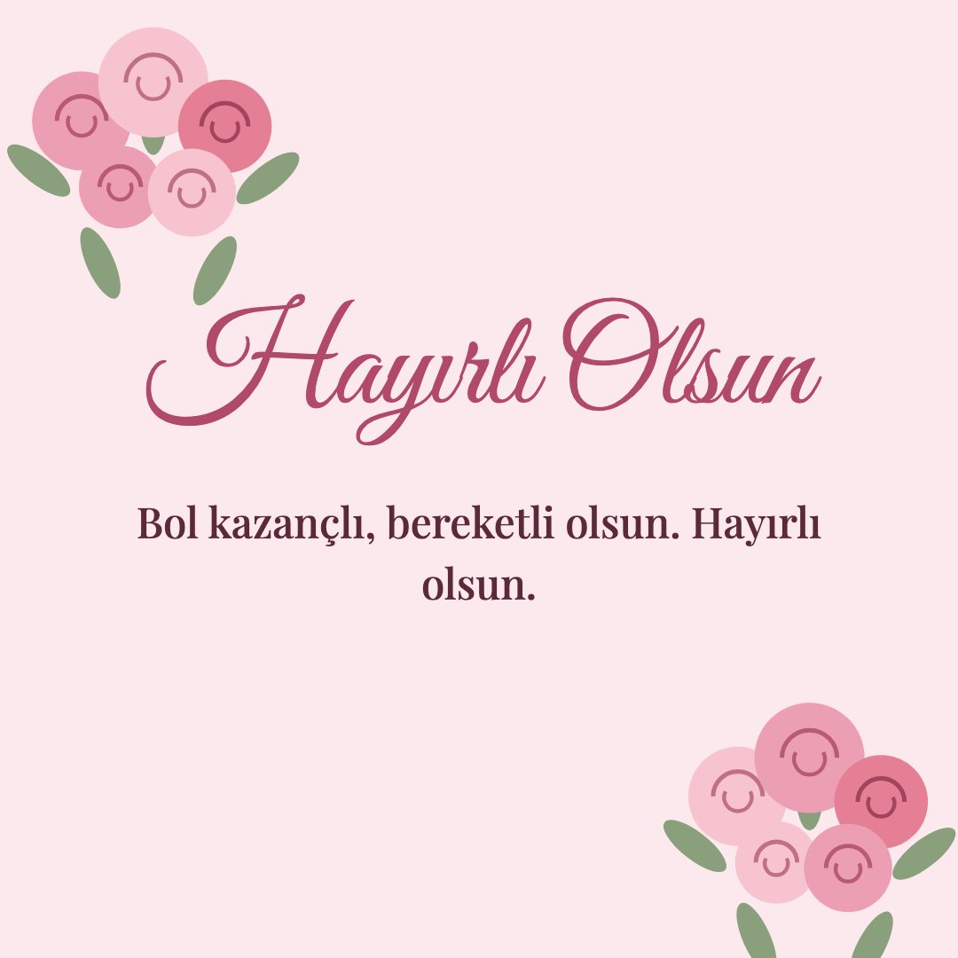 Hayırlı Olsun resimli kart: Bol kazançlı, bereketli olsun. Hayırlı olsun.