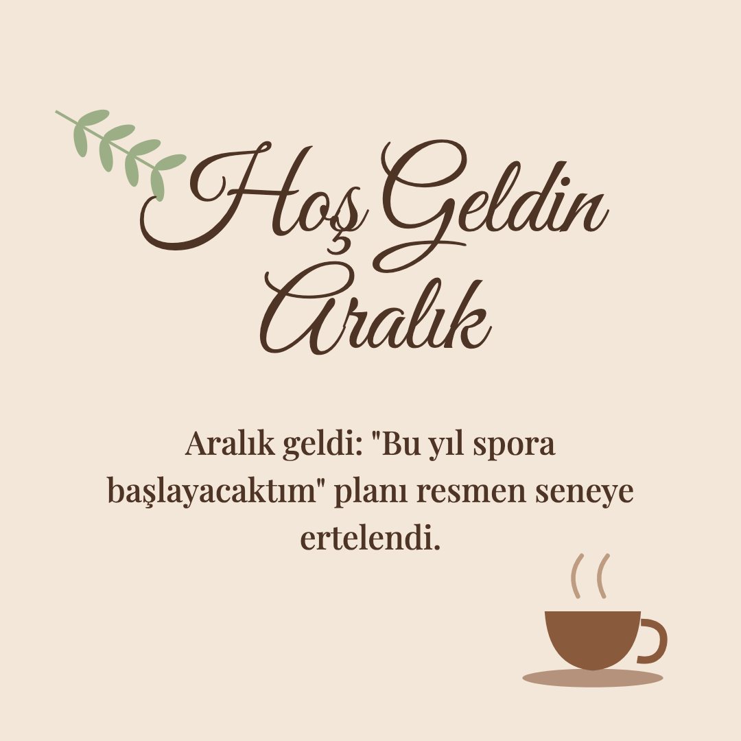 Hoş Geldin Aralık resimli kart: Aralık geldi: "Bu yıl spora başlayacaktım" planı resmen seneye ertelendi.