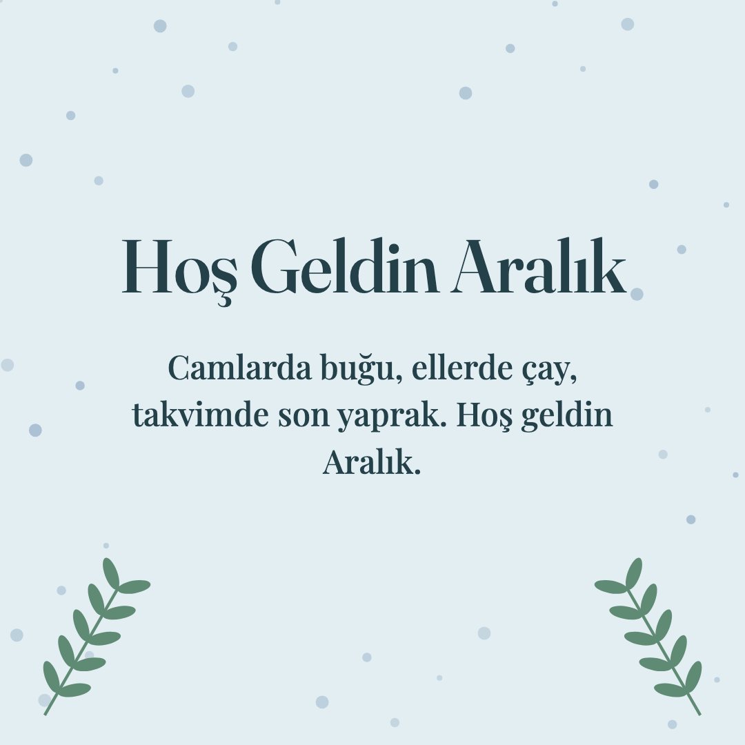Hoş Geldin Aralık resimli kart: Camlarda buğu, ellerde çay, takvimde son yaprak. Hoş geldin Aralık.
