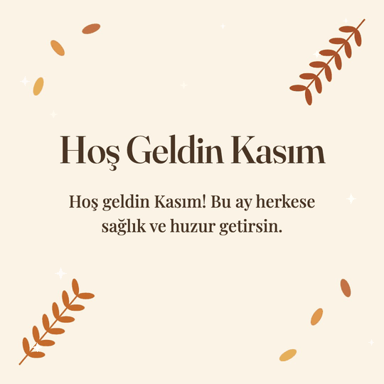 Hoş Geldin Kasım hareketli (GIF) kart: Hoş geldin Kasım! Bu ay herkese sağlık ve huzur getirsin.