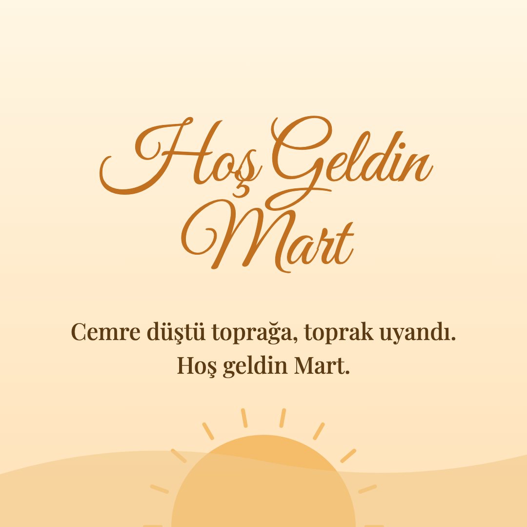 Hoş Geldin Mart resimli kart: Cemre düştü toprağa, toprak uyandı. Hoş geldin Mart.
