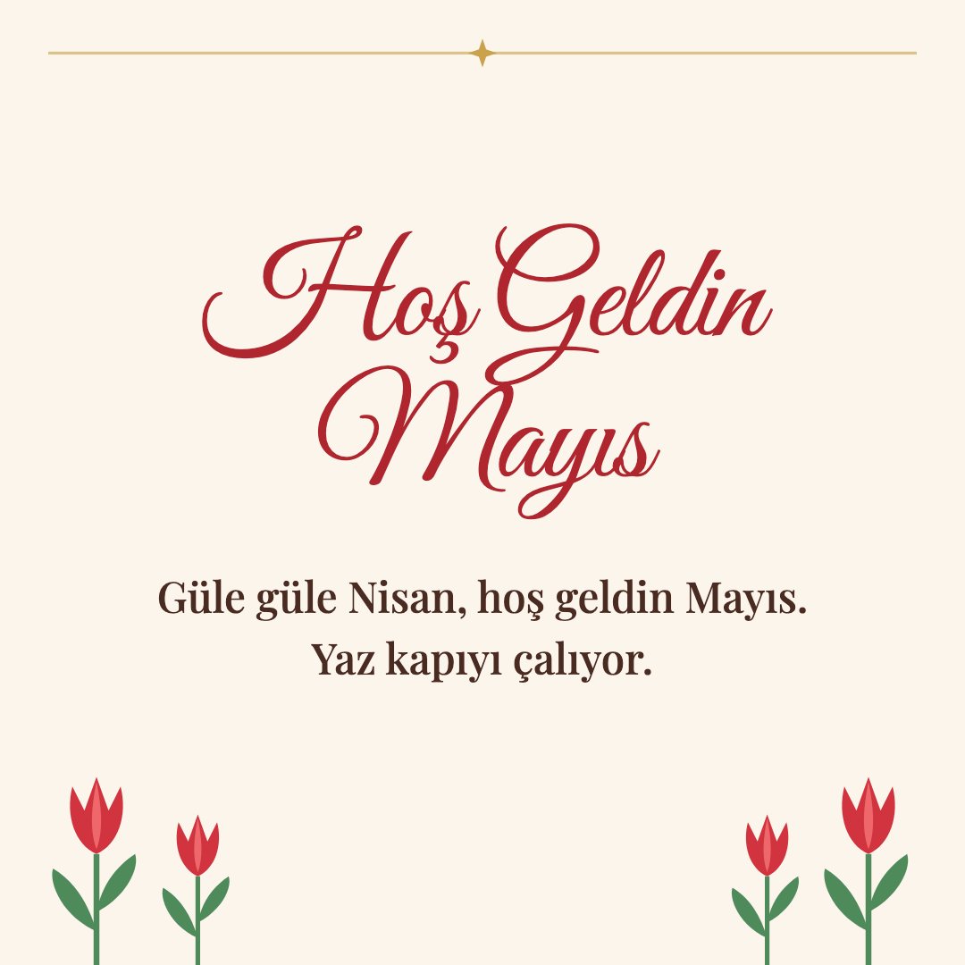 Hoş Geldin Mayıs resimli kart: Güle güle Nisan, hoş geldin Mayıs. Yaz kapıyı çalıyor.