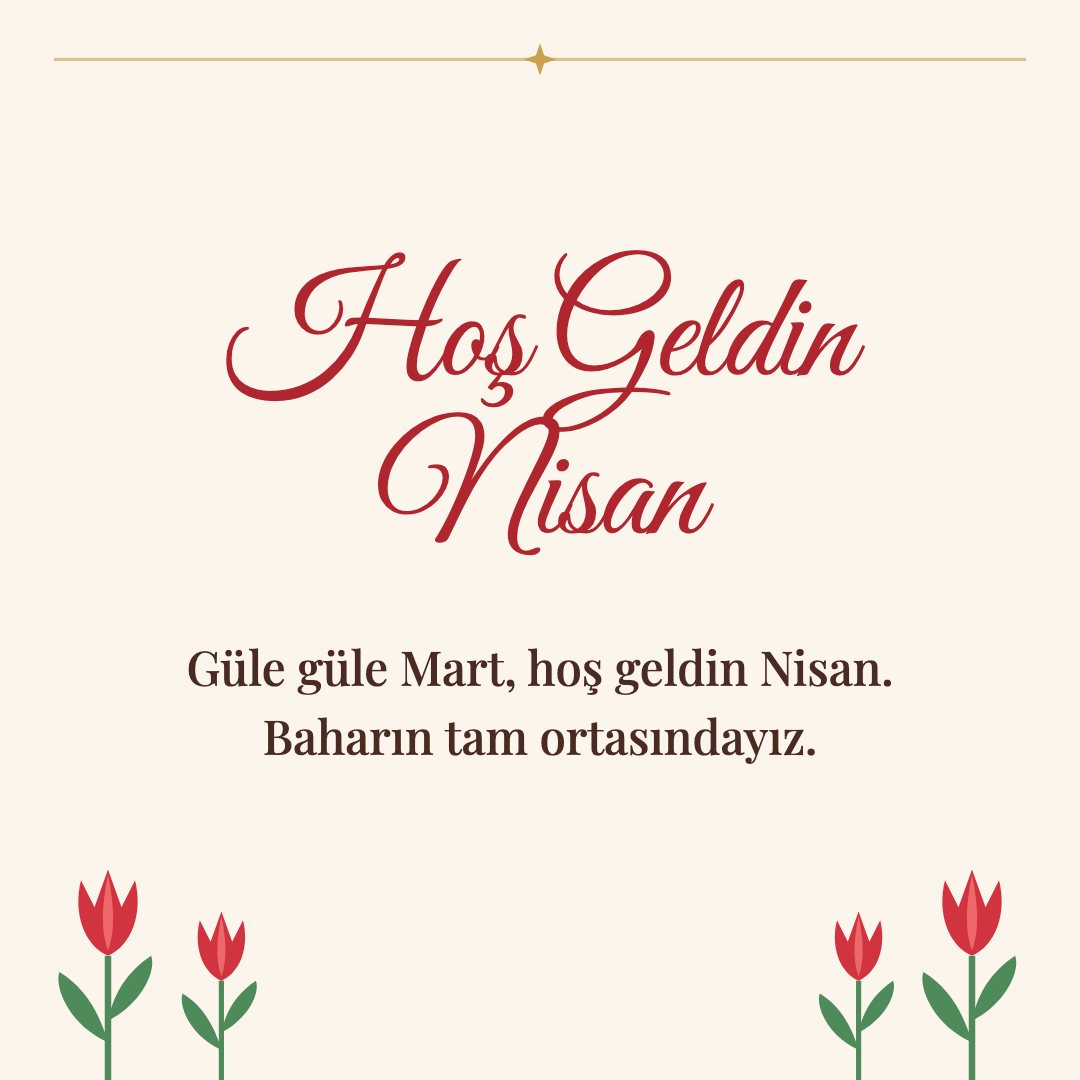 Hoş Geldin Nisan resimli kart: Güle güle Mart, hoş geldin Nisan. Baharın tam ortasındayız.