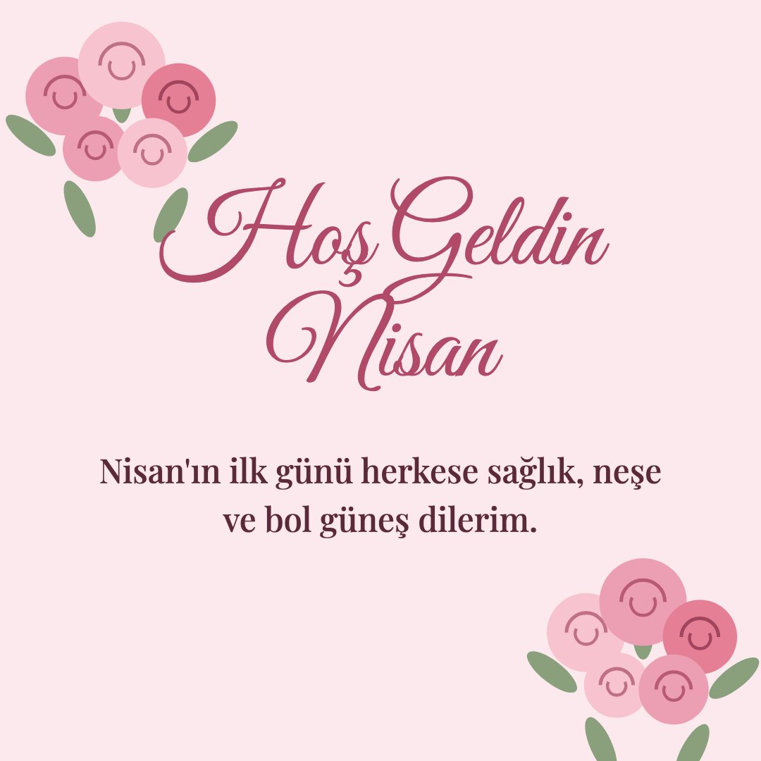 Hoş Geldin Nisan resimli kart: Nisan'ın ilk günü herkese sağlık, neşe ve bol güneş dilerim.