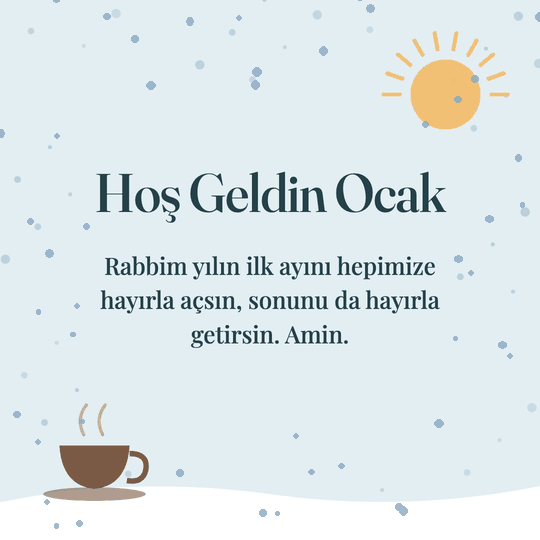 Hoş Geldin Ocak hareketli (GIF) kart: Rabbim yılın ilk ayını hepimize hayırla açsın, sonunu da hayırla getirsin. Amin.
