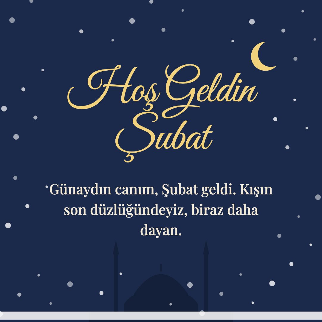 Hoş Geldin Şubat resimli kart: Günaydın canım, Şubat geldi. Kışın son düzlüğündeyiz, biraz daha dayan.