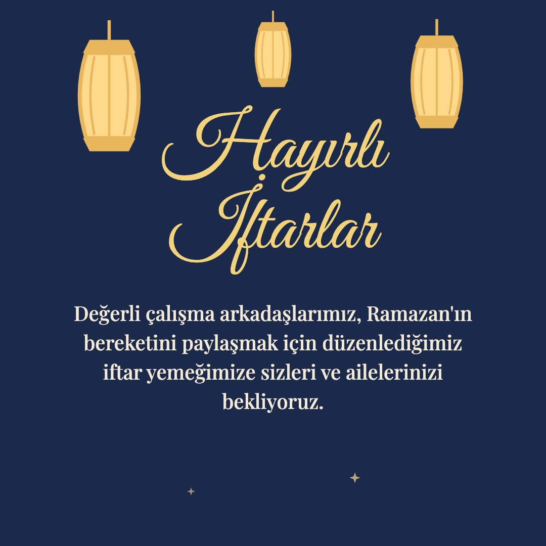 Hayırlı İftarlar resimli kart: Değerli çalışma arkadaşlarımız, Ramazan'ın bereketini paylaşmak için düzenlediğimiz iftar yemeğimize sizleri ve ailelerinizi bekliyoruz.