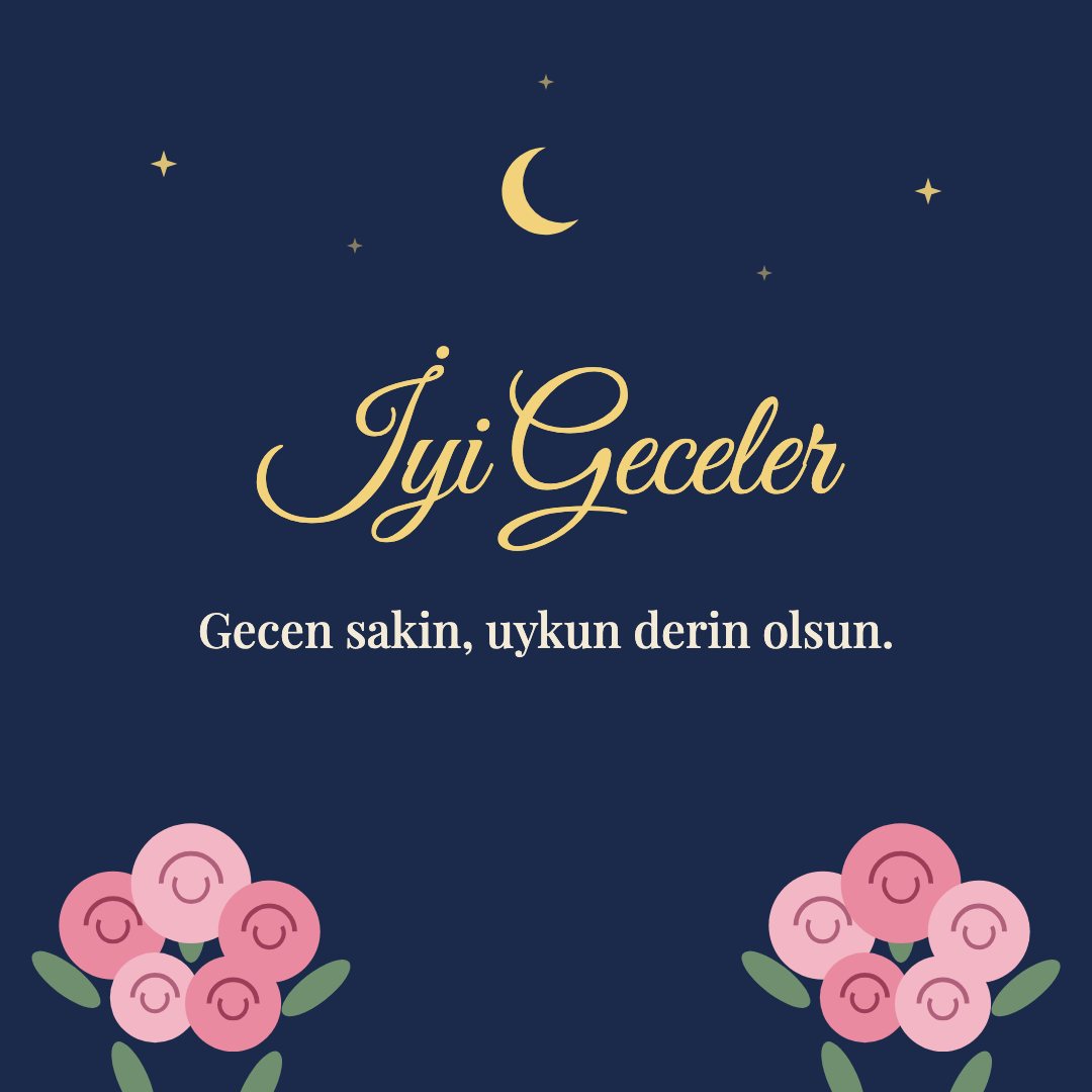 İyi Geceler resimli kart: Gecen sakin, uykun derin olsun.