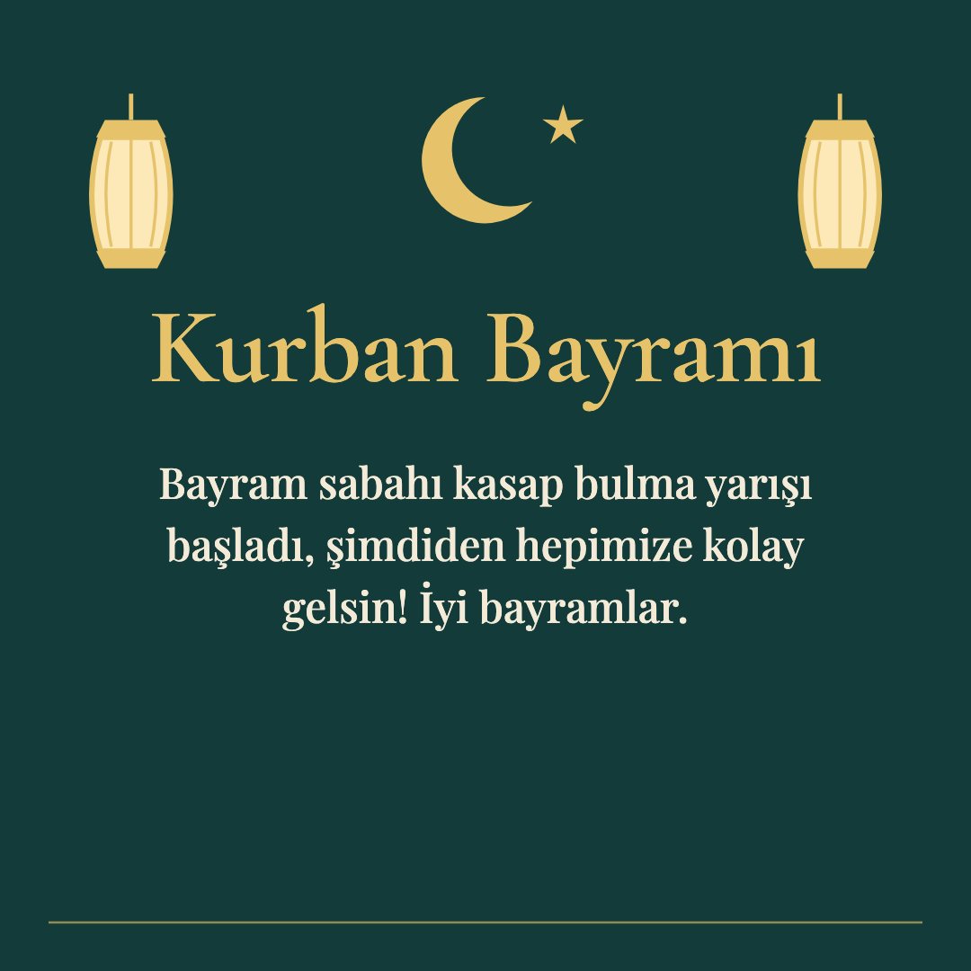 Kurban Bayramı resimli kart: Bayram sabahı kasap bulma yarışı başladı, şimdiden hepimize kolay gelsin! İyi bayramlar.