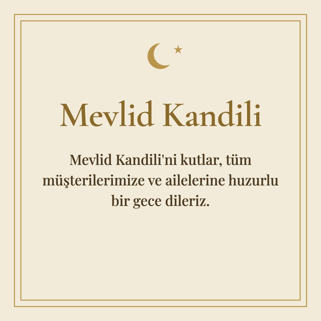 Mevlid Kandili resimli kart: Mevlid Kandili'ni kutlar, tüm müşterilerimize ve ailelerine huzurlu bir gece dileriz.