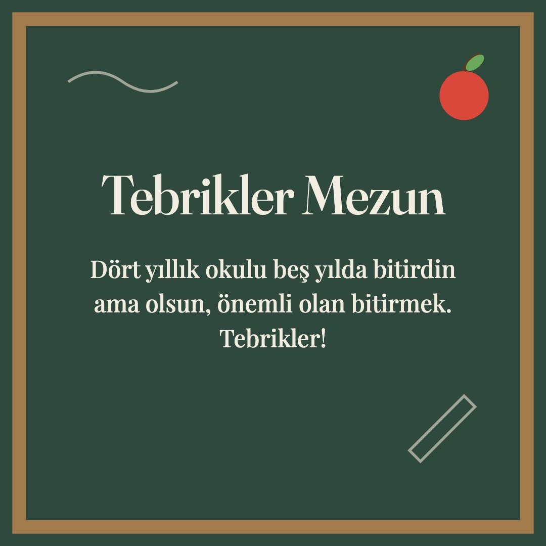 Tebrikler Mezun resimli kart: Dört yıllık okulu beş yılda bitirdin ama olsun, önemli olan bitirmek. Tebrikler!
