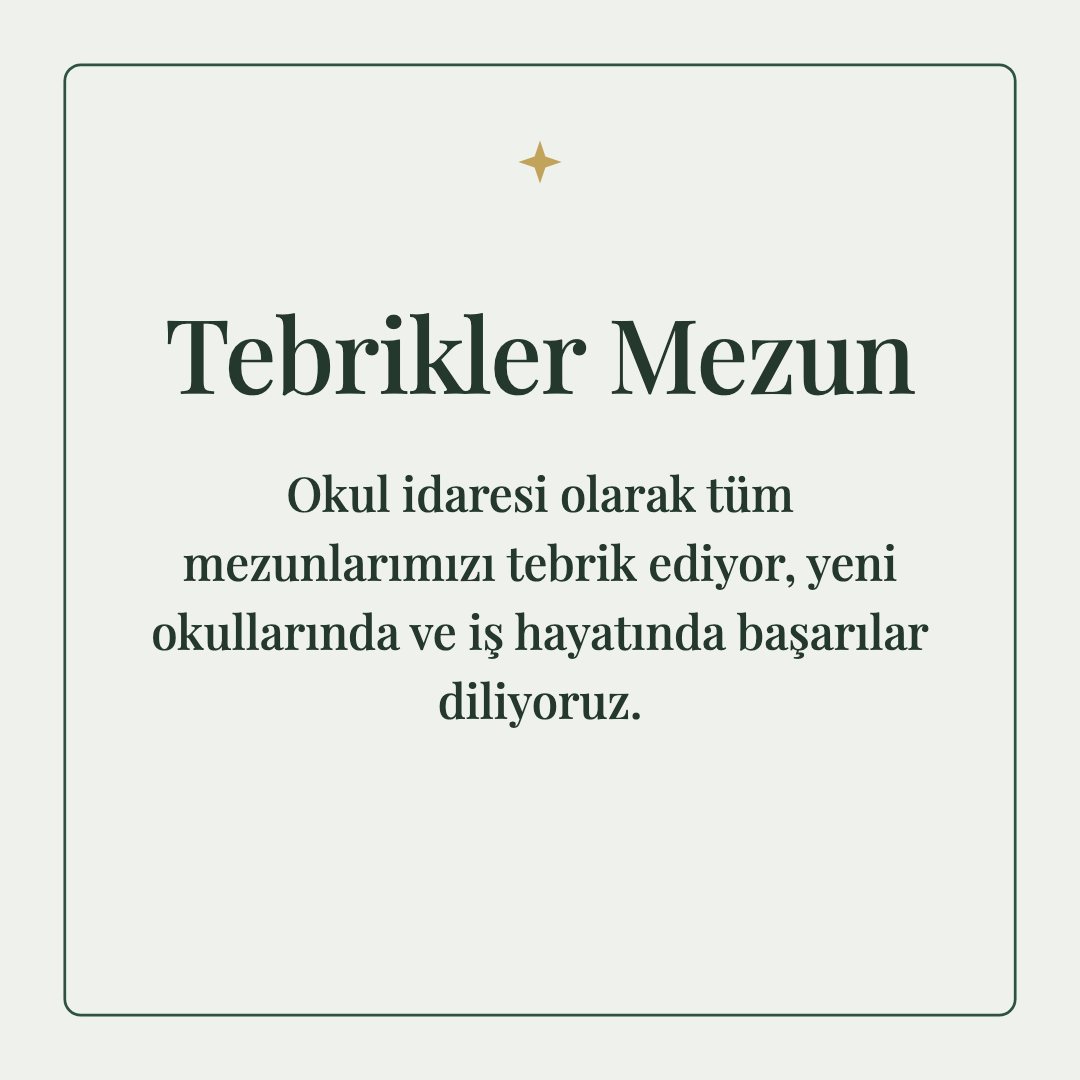 Tebrikler Mezun resimli kart: Okul idaresi olarak tüm mezunlarımızı tebrik ediyor, yeni okullarında ve iş hayatında başarılar diliyoruz.
