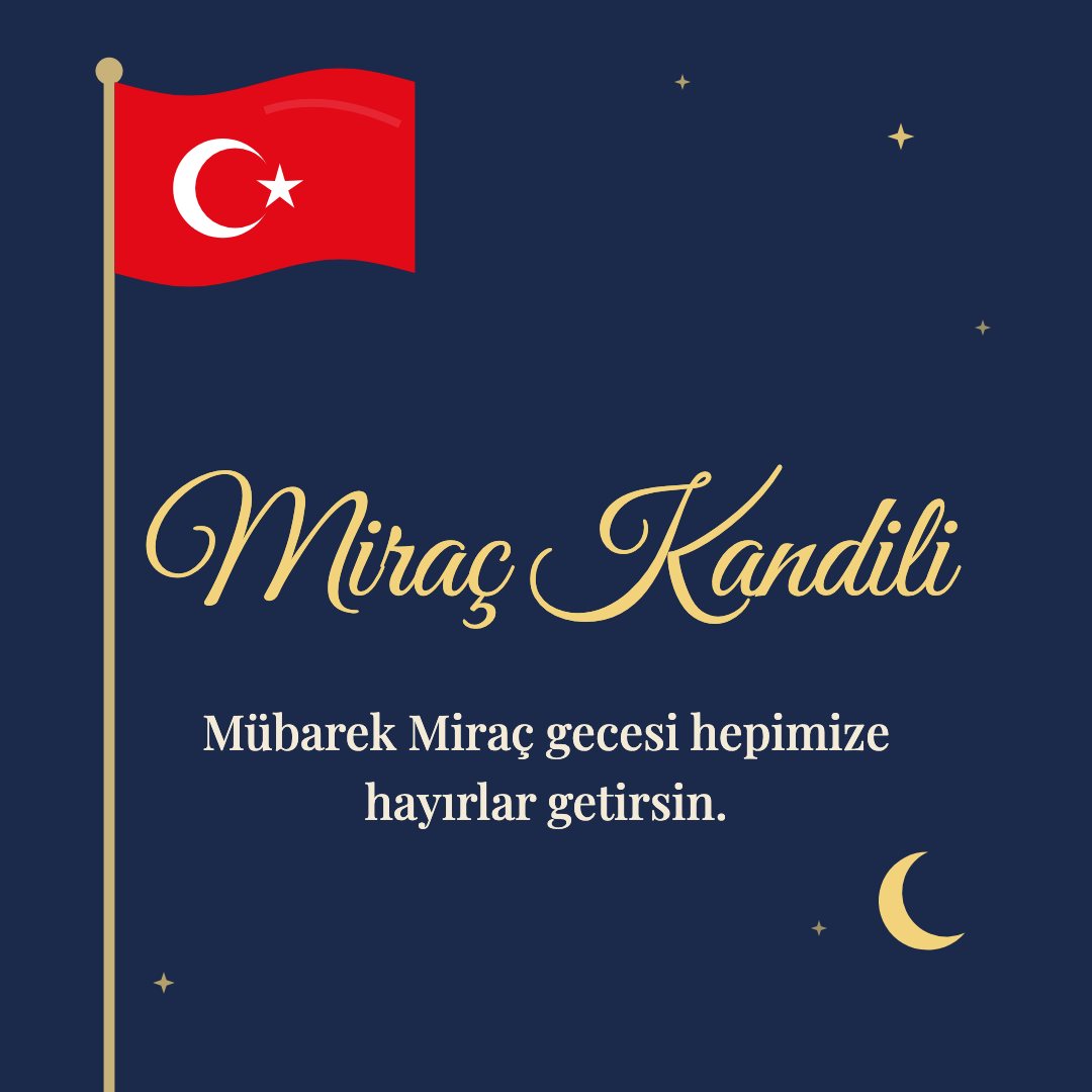 Miraç Kandili resimli kart: Mübarek Miraç gecesi hepimize hayırlar getirsin.