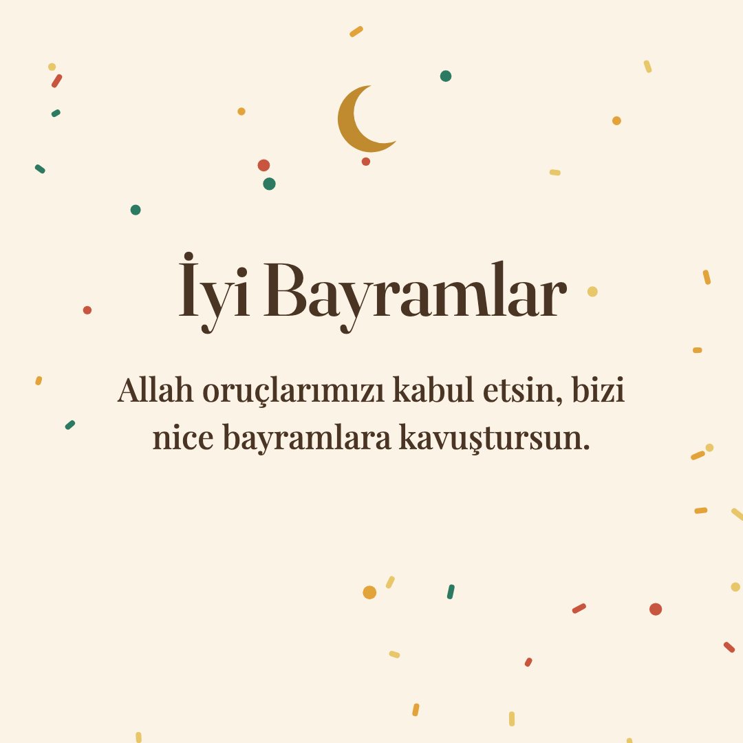 İyi Bayramlar resimli kart: Allah oruçlarımızı kabul etsin, bizi nice bayramlara kavuştursun.