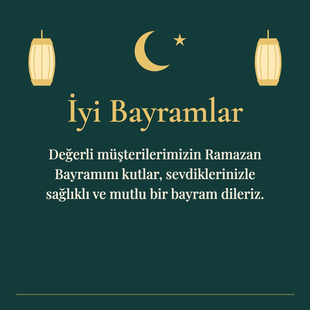 İyi Bayramlar resimli kart: Değerli müşterilerimizin Ramazan Bayramını kutlar, sevdiklerinizle sağlıklı ve mutlu bir bayram dileriz.