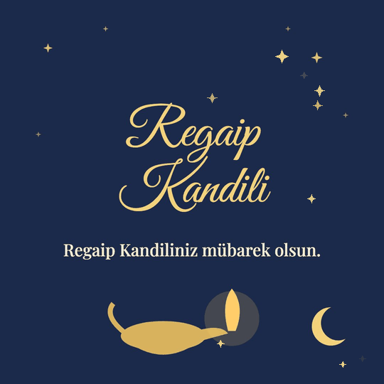Regaip Kandili hareketli (GIF) kart: Regaip Kandiliniz mübarek olsun.