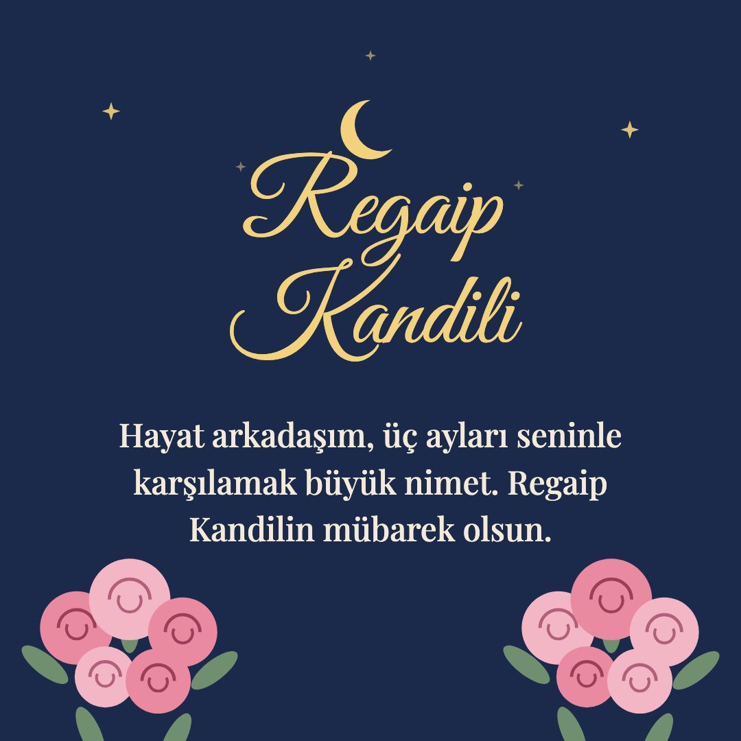 Regaip Kandili resimli kart: Hayat arkadaşım, üç ayları seninle karşılamak büyük nimet. Regaip Kandilin mübarek olsun.