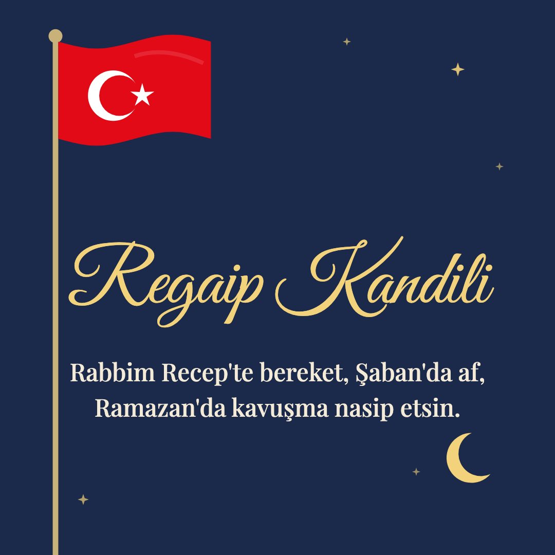 Regaip Kandili resimli kart: Rabbim Recep'te bereket, Şaban'da af, Ramazan'da kavuşma nasip etsin.