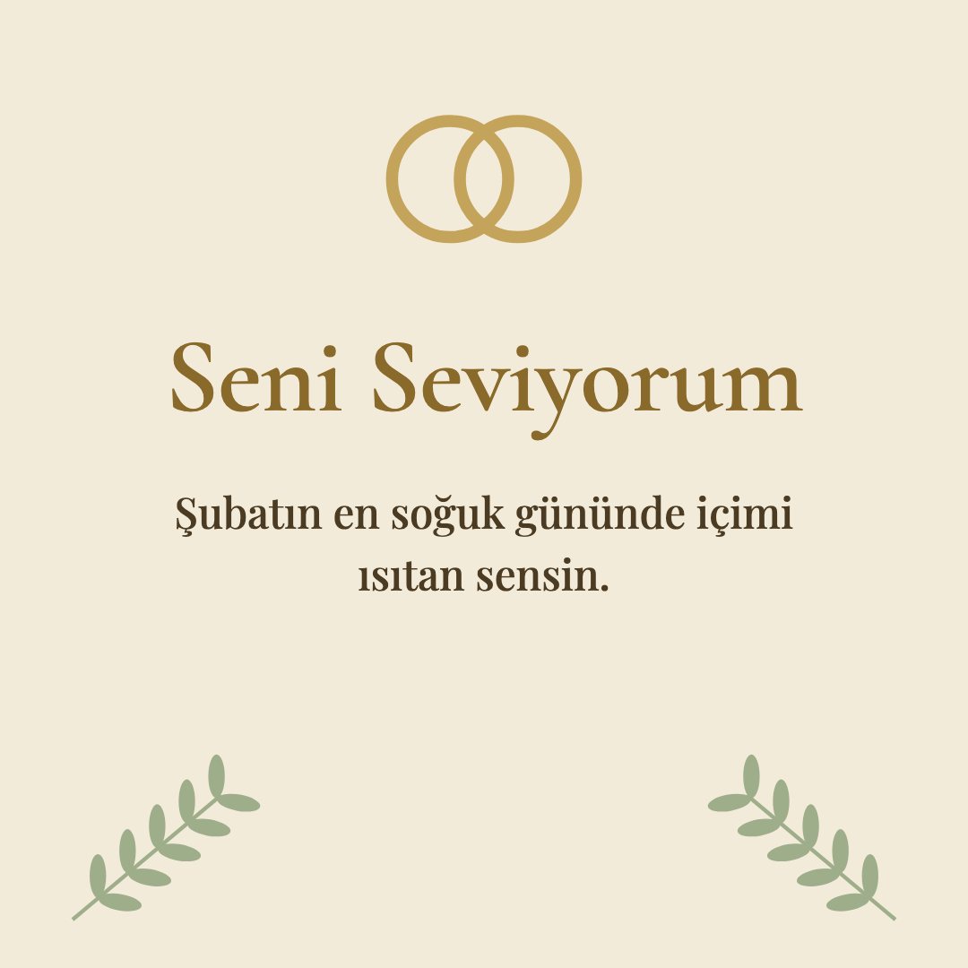 Seni Seviyorum resimli kart: Şubatın en soğuk gününde içimi ısıtan sensin.