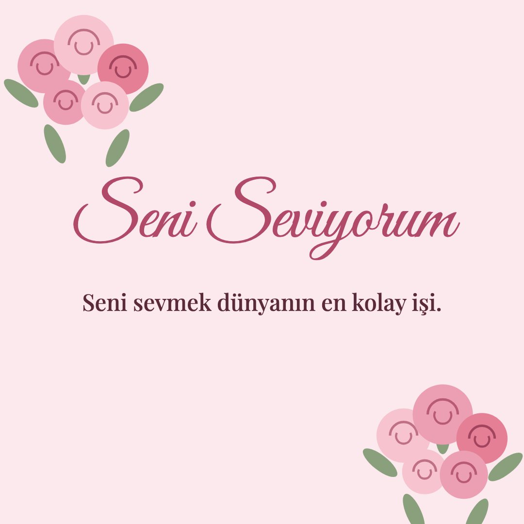 Seni Seviyorum resimli kart: Seni sevmek dünyanın en kolay işi.