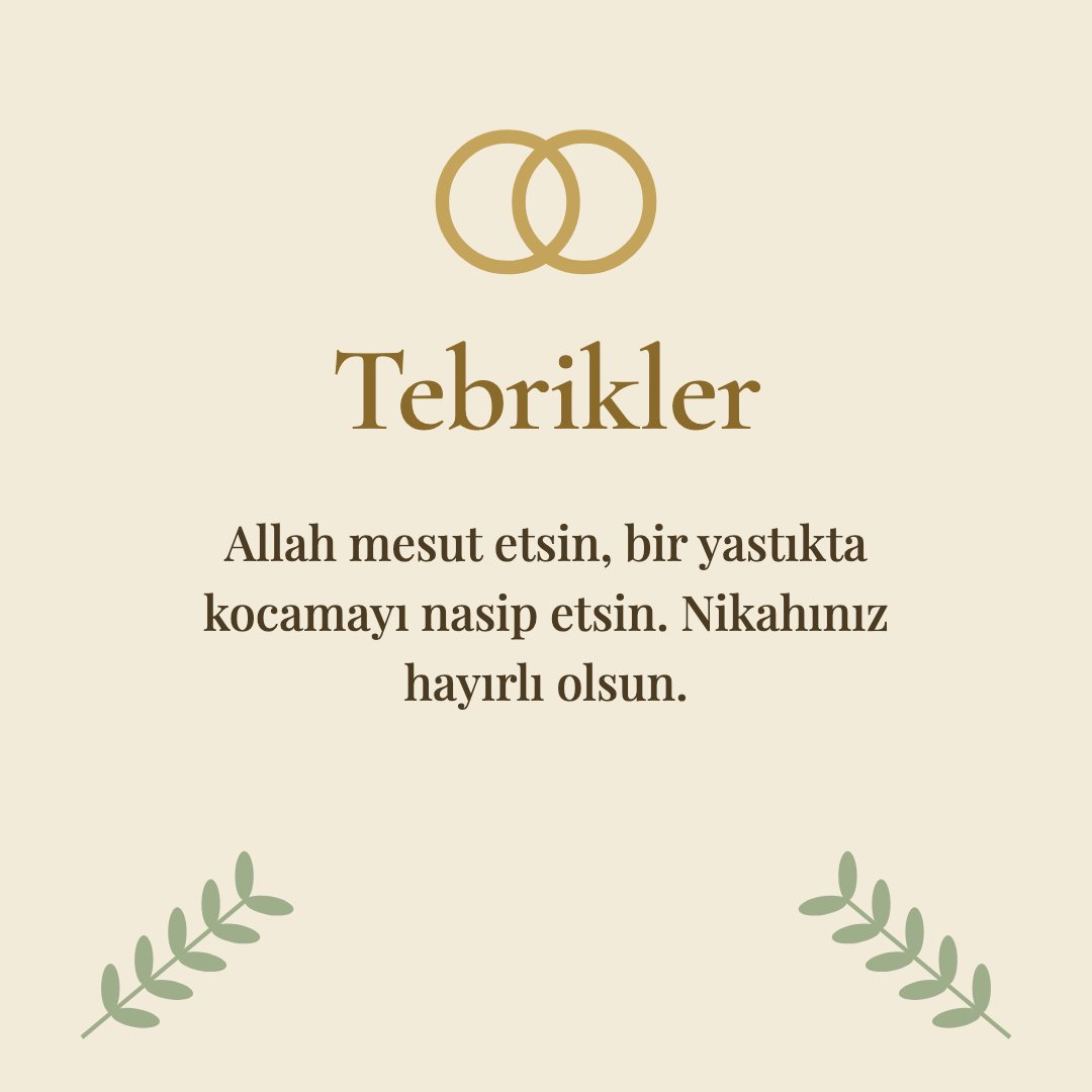 Tebrikler resimli kart: Allah mesut etsin, bir yastıkta kocamayı nasip etsin. Nikahınız hayırlı olsun.