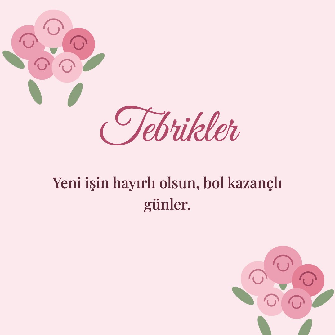 Tebrikler resimli kart: Yeni işin hayırlı olsun, bol kazançlı günler.
