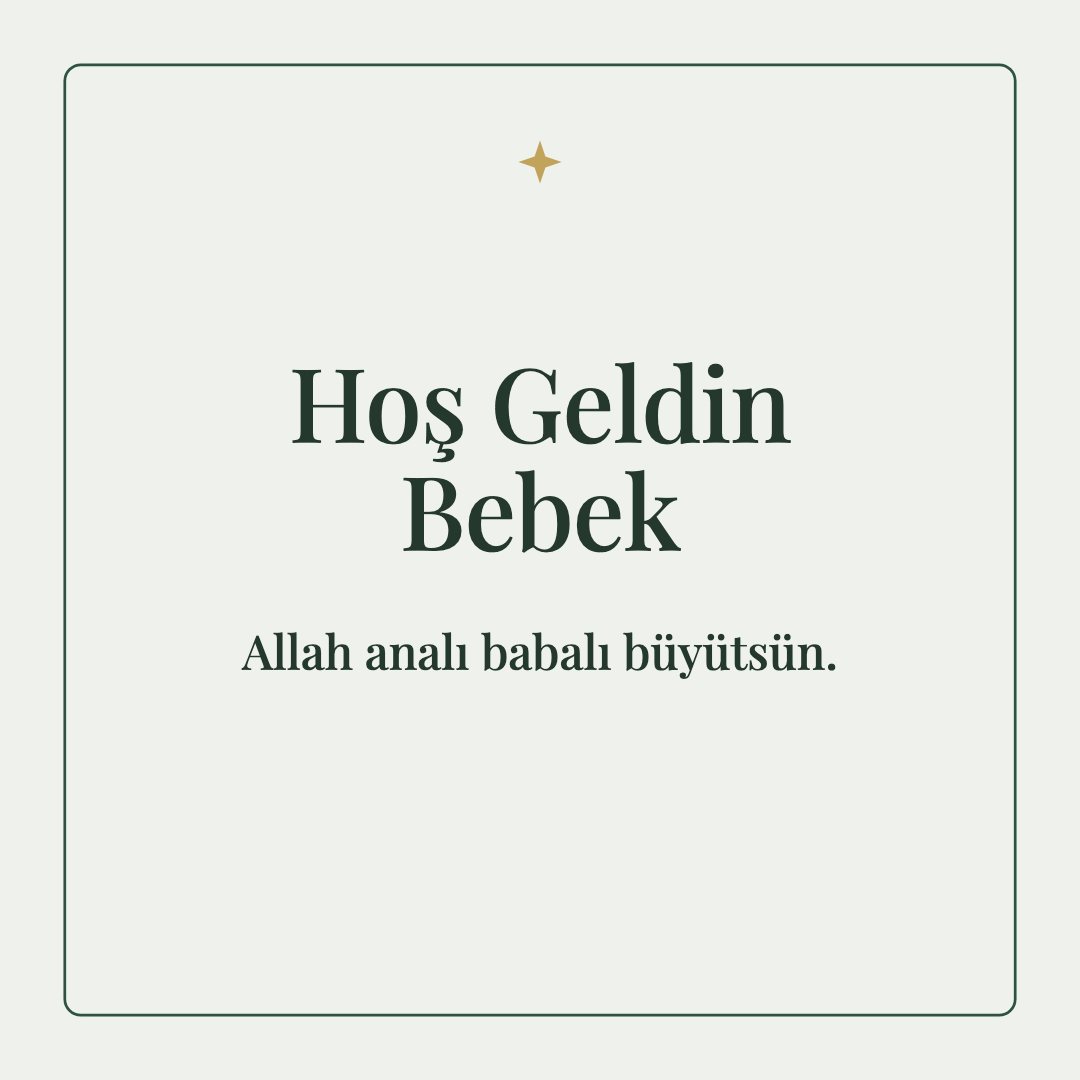 Hoş Geldin Bebek resimli kart: Allah analı babalı büyütsün.