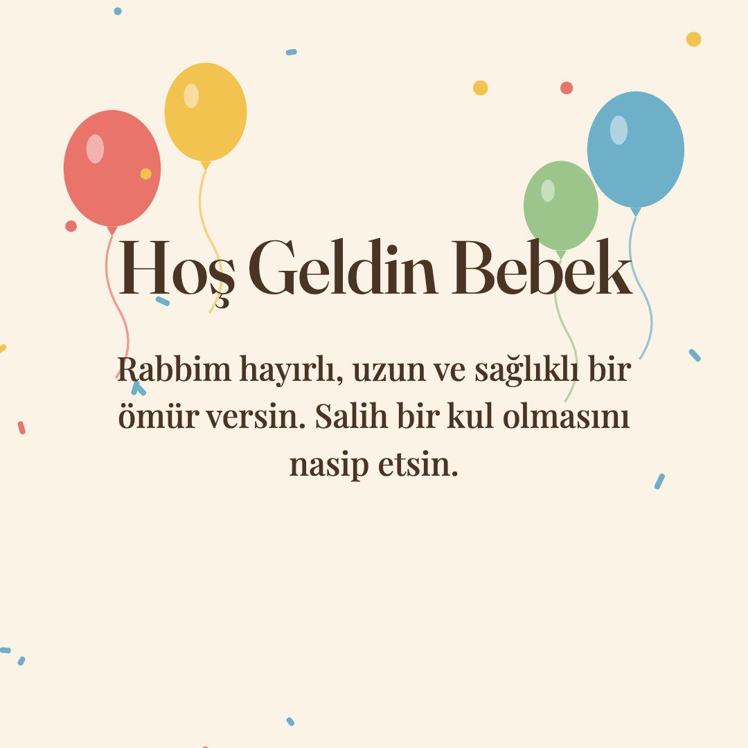 Hoş Geldin Bebek resimli kart: Rabbim hayırlı, uzun ve sağlıklı bir ömür versin. Salih bir kul olmasını nasip etsin.