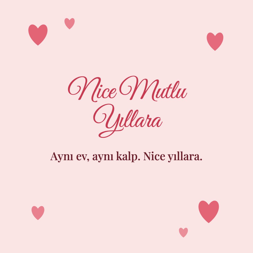 Nice Mutlu Yıllara resimli kart: Aynı ev, aynı kalp. Nice yıllara.