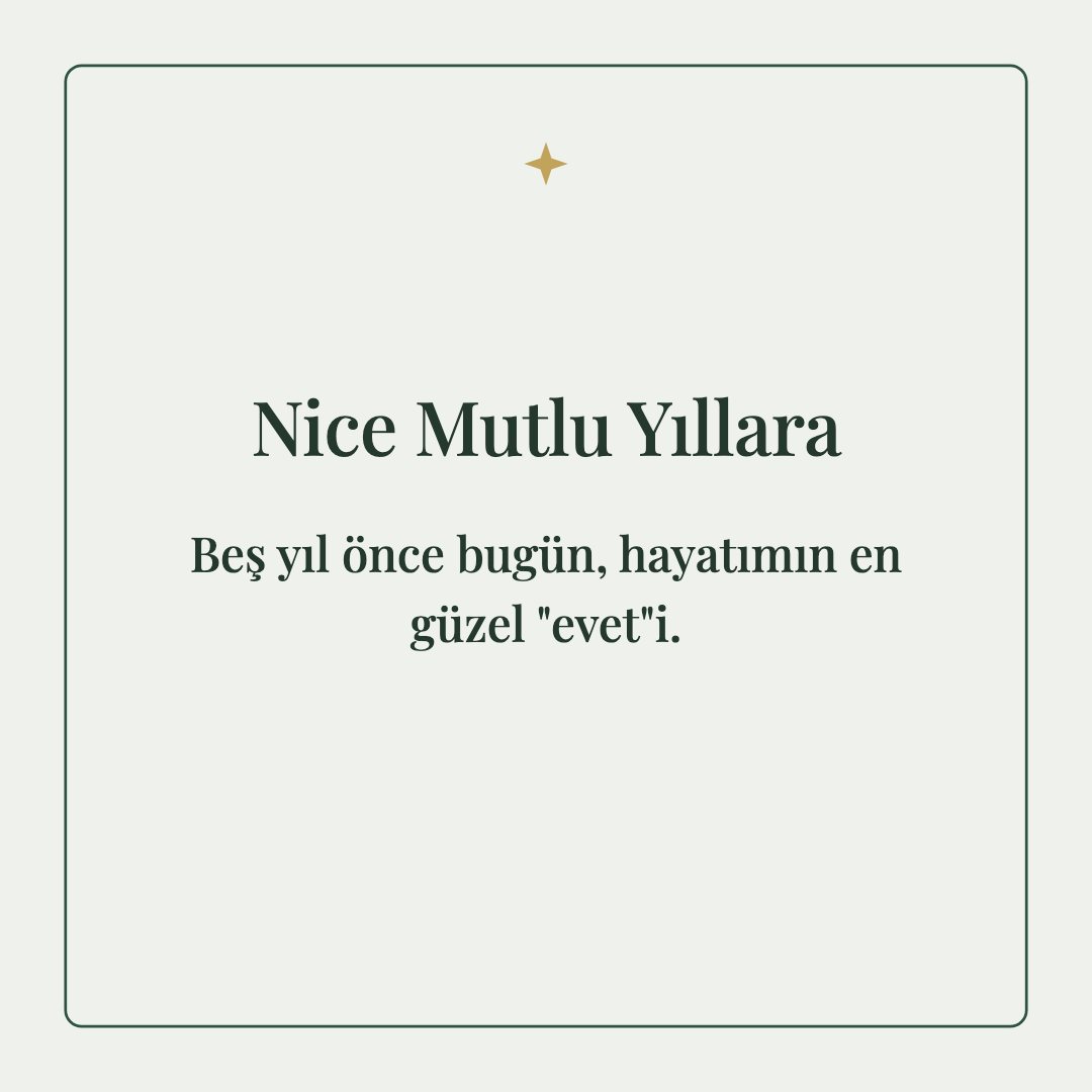 Nice Mutlu Yıllara resimli kart: Beş yıl önce bugün, hayatımın en güzel "evet"i.